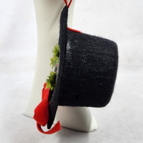 Two Vintage Decorated Top Hat Ornaments Vtg Handmade - Picture 6 of 12